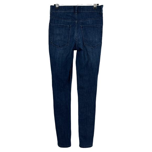 Express (2) 27x29 Short Stretch Legging High Rise Skinny Jeans Blue Dark Wash - Picture 2 of 8